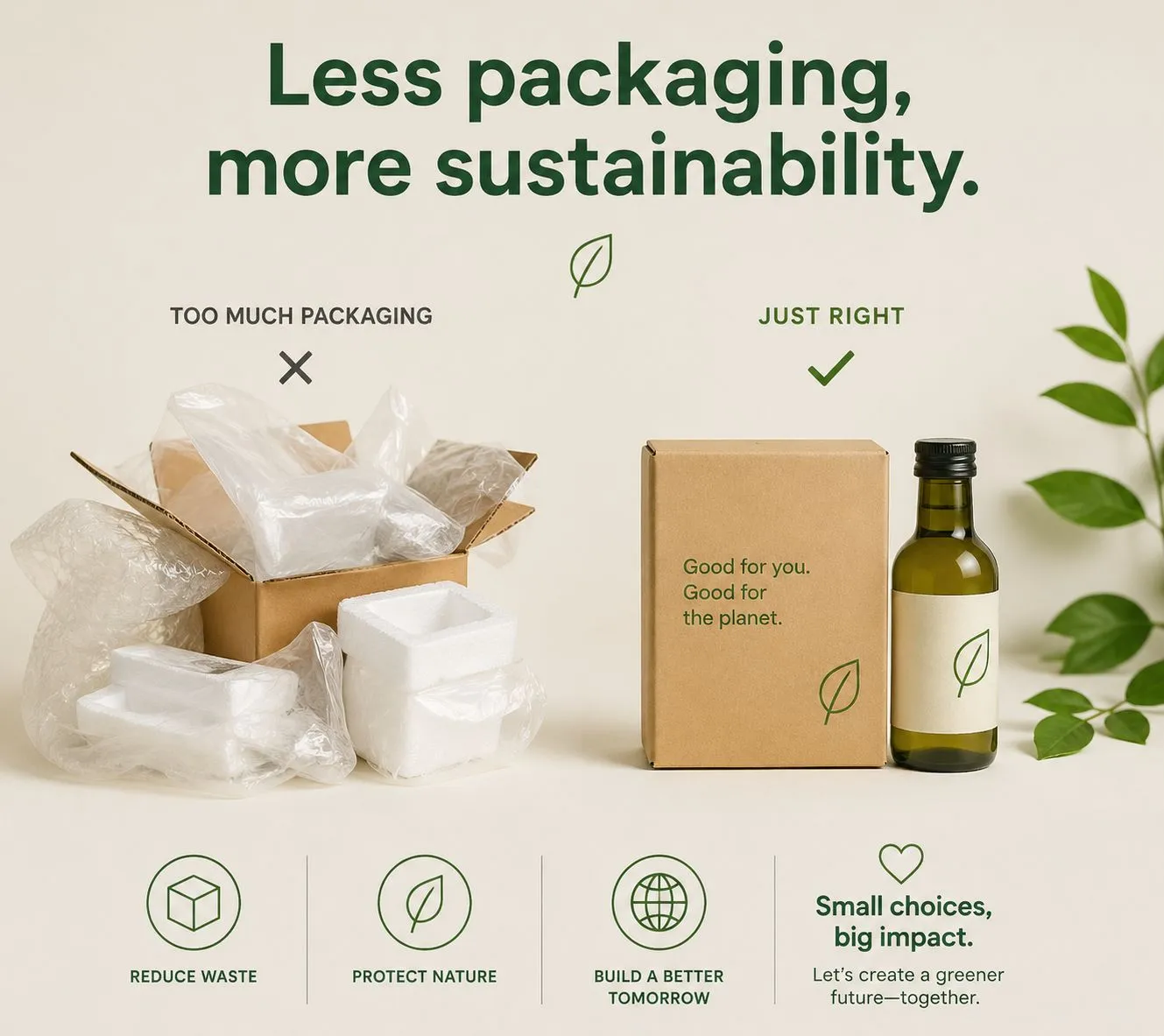 Less packaging, more sustainability