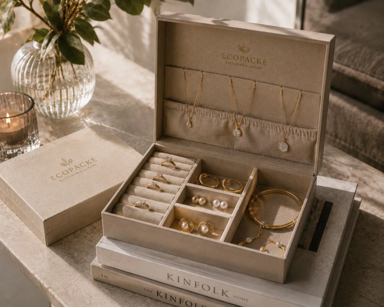 8.Reusable luxury jewelry box for long-term jewelry storage