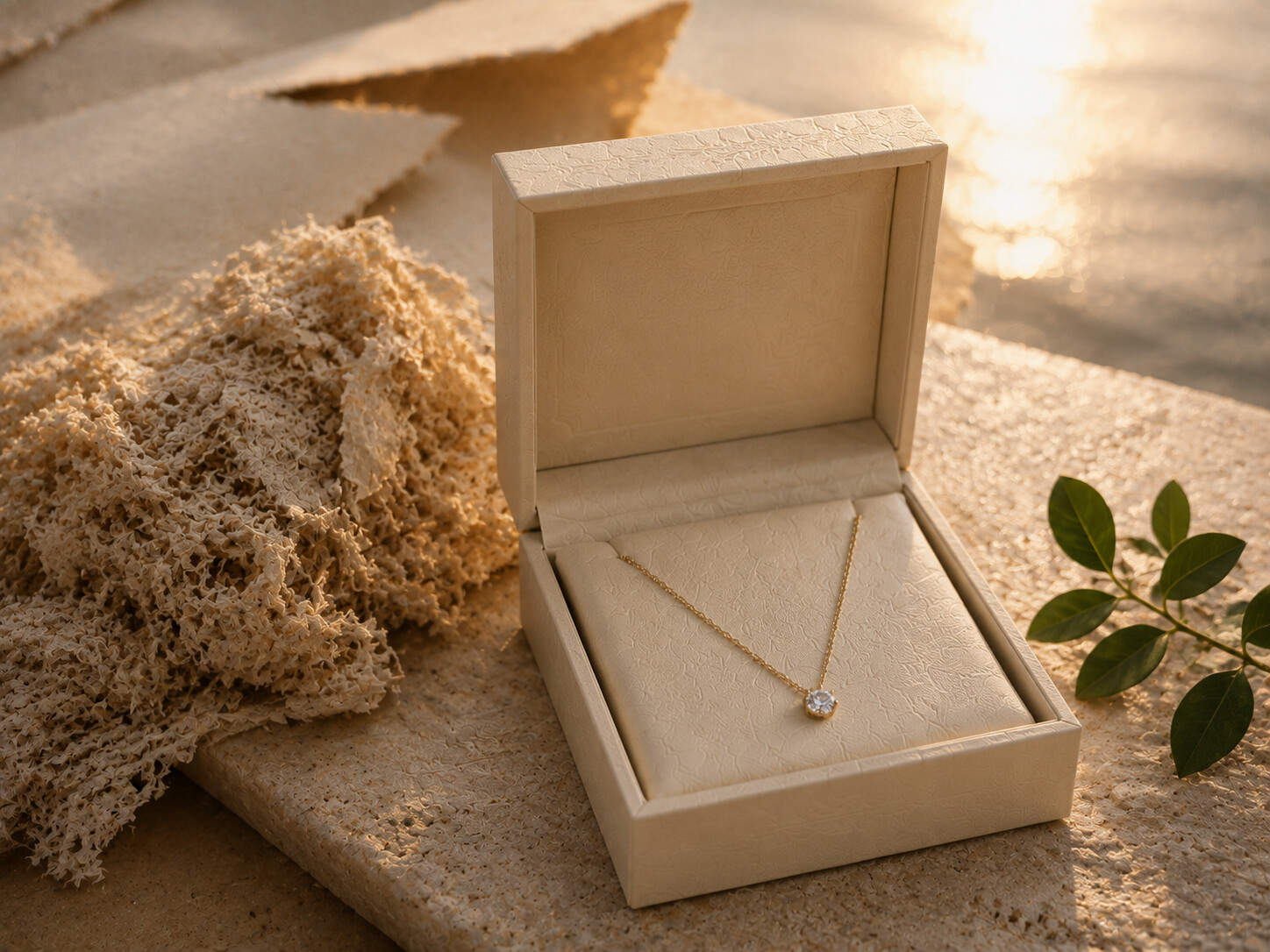 12、Luxury biodegradable jewelry packaging combining elegance and sustainability